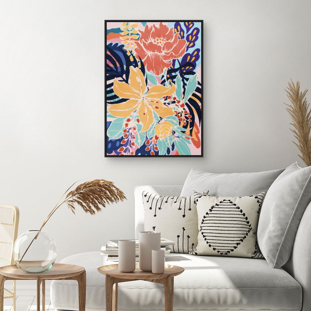 Tableau Fleurs exotiques vibrantes