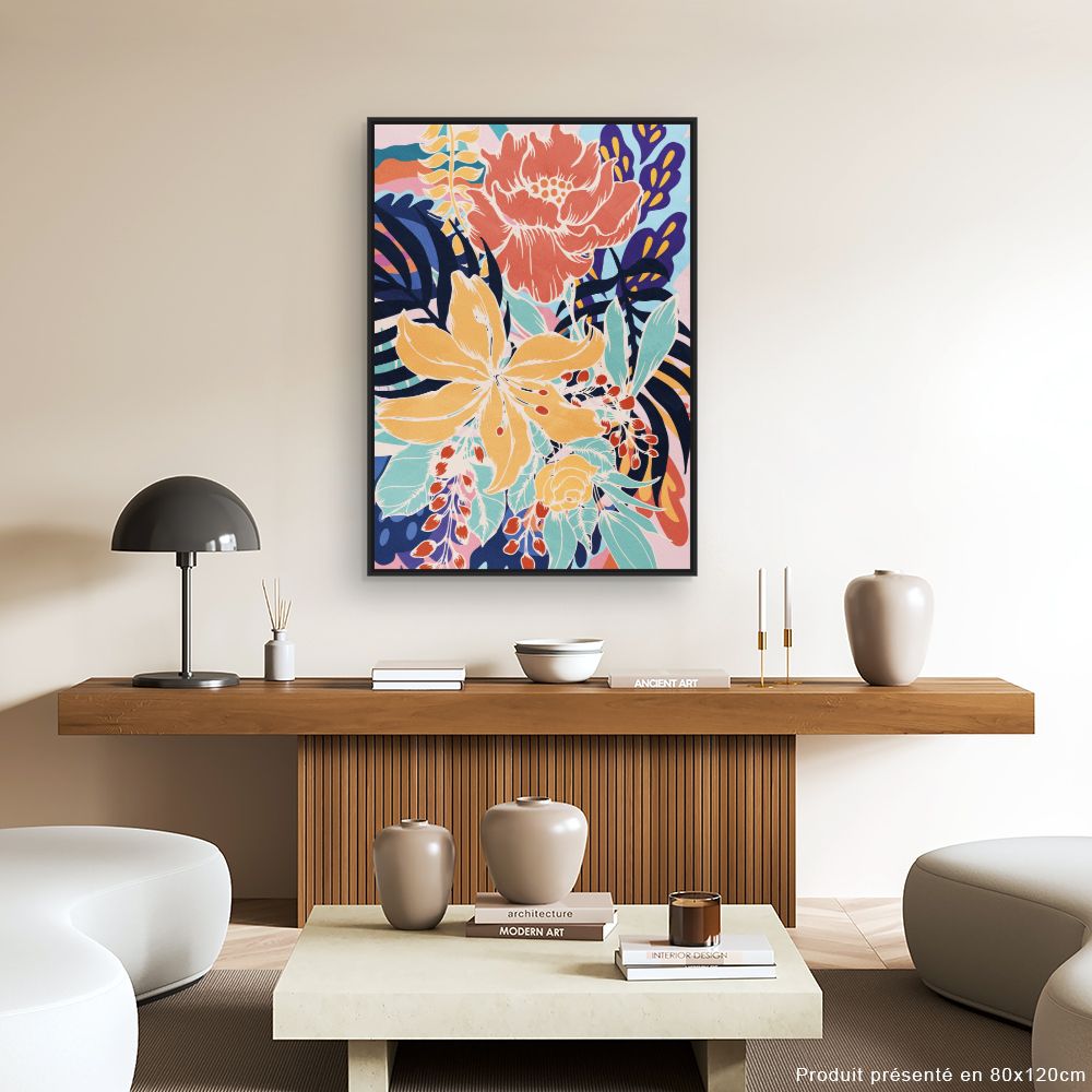 Tableau Fleurs exotiques vibrantes