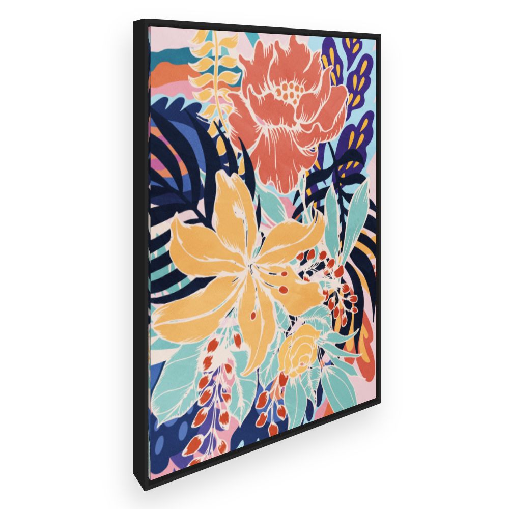 Toile Fleurs exotiques vibrantes