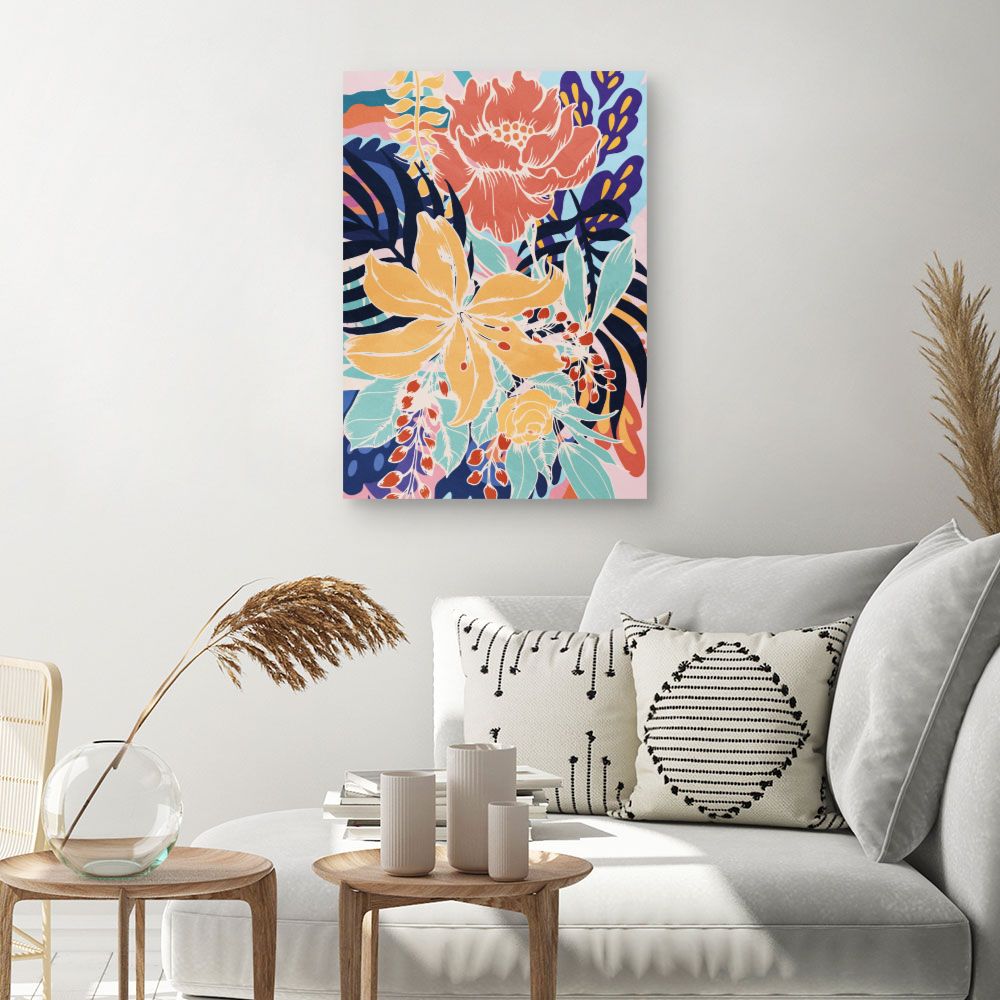 Tableau Fleurs exotiques vibrantes