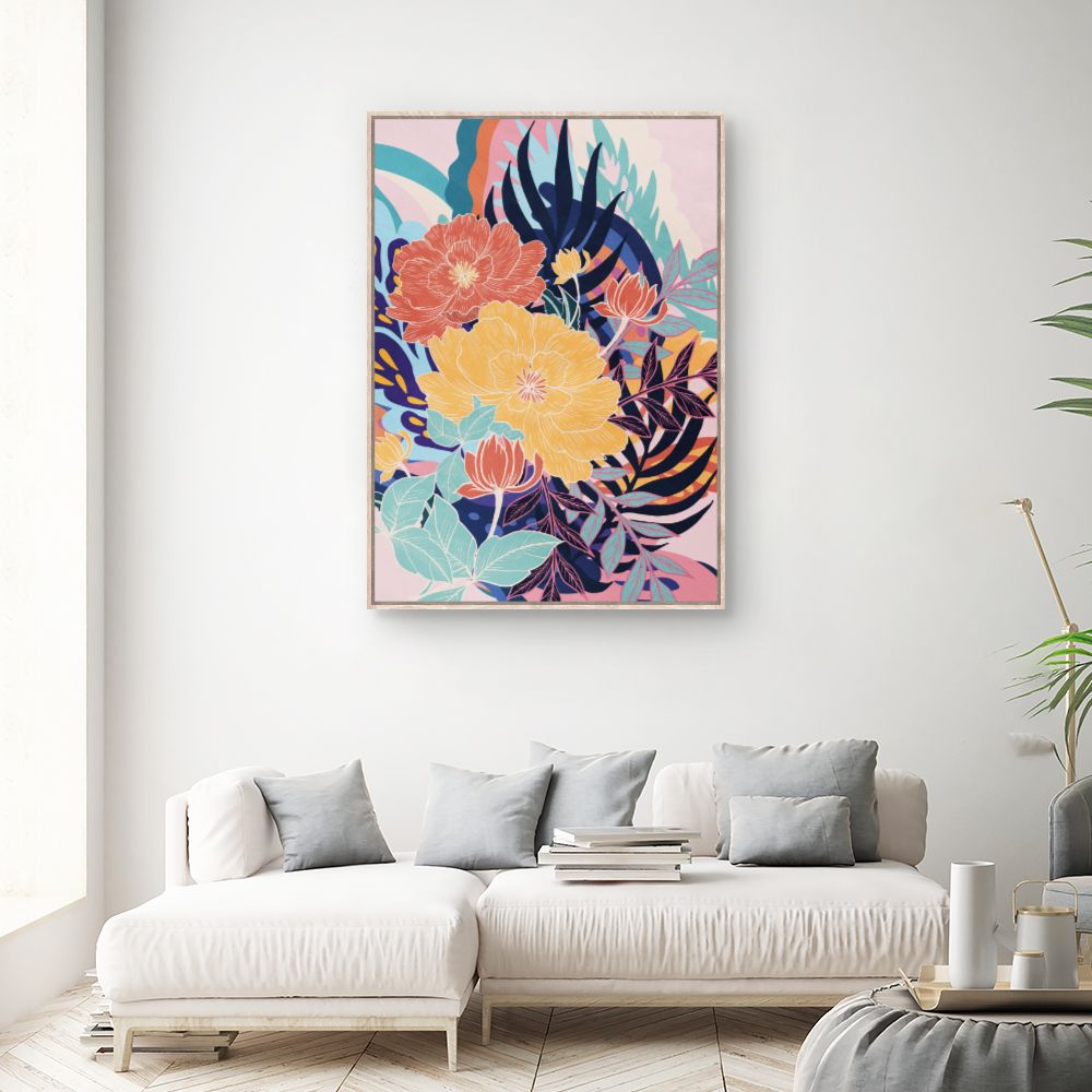 Tableau Fleurs exotiques vibrantes