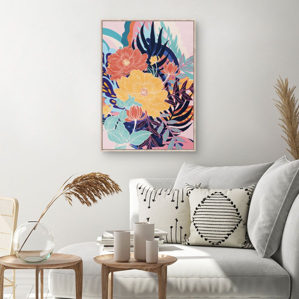 Tableau Fleurs exotiques vibrantes