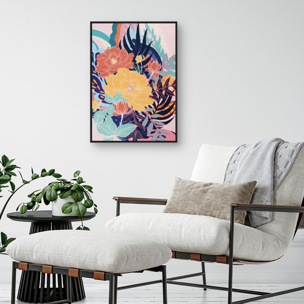 Tableau Fleurs exotiques vibrantes