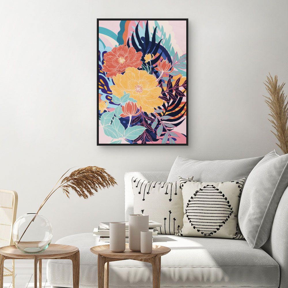 Tableau Fleurs exotiques vibrantes