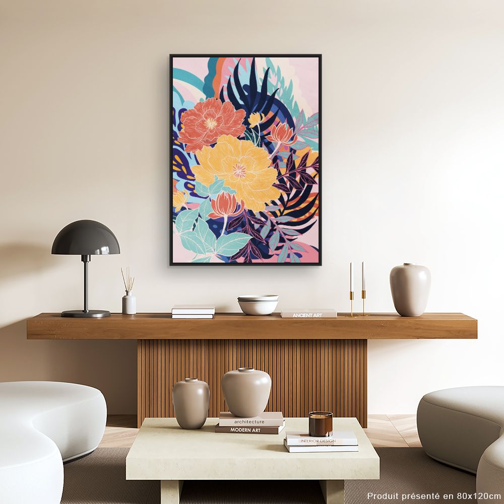 Tableau Fleurs exotiques vibrantes