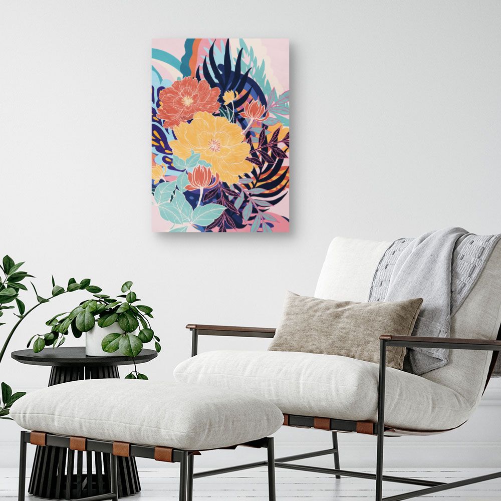 Tableau Fleurs exotiques vibrantes