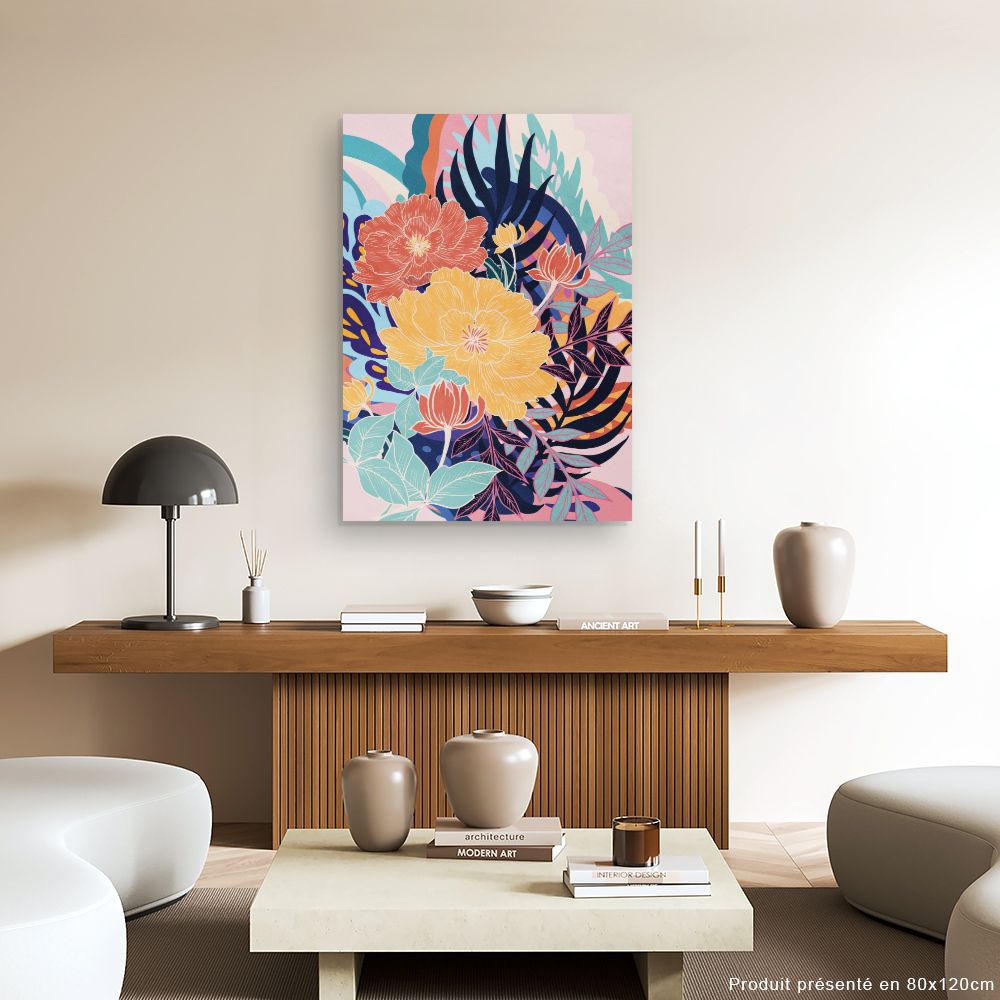 Tableau Fleurs exotiques vibrantes