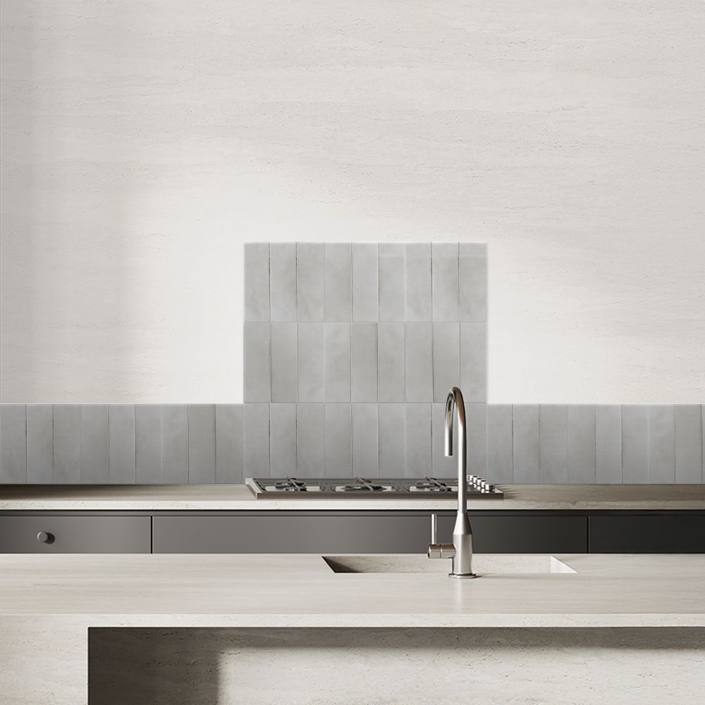 Crédence en aluminium / Carreaux minimalistes