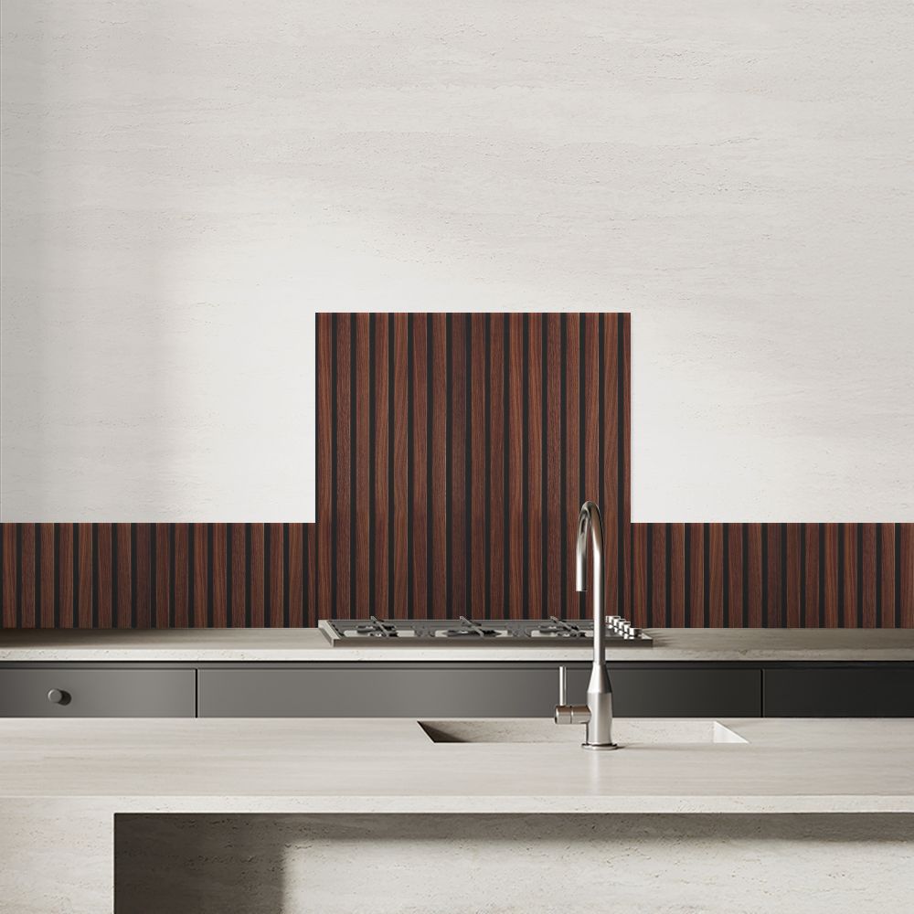 Crédence en aluminium / Rayures bois élégantes