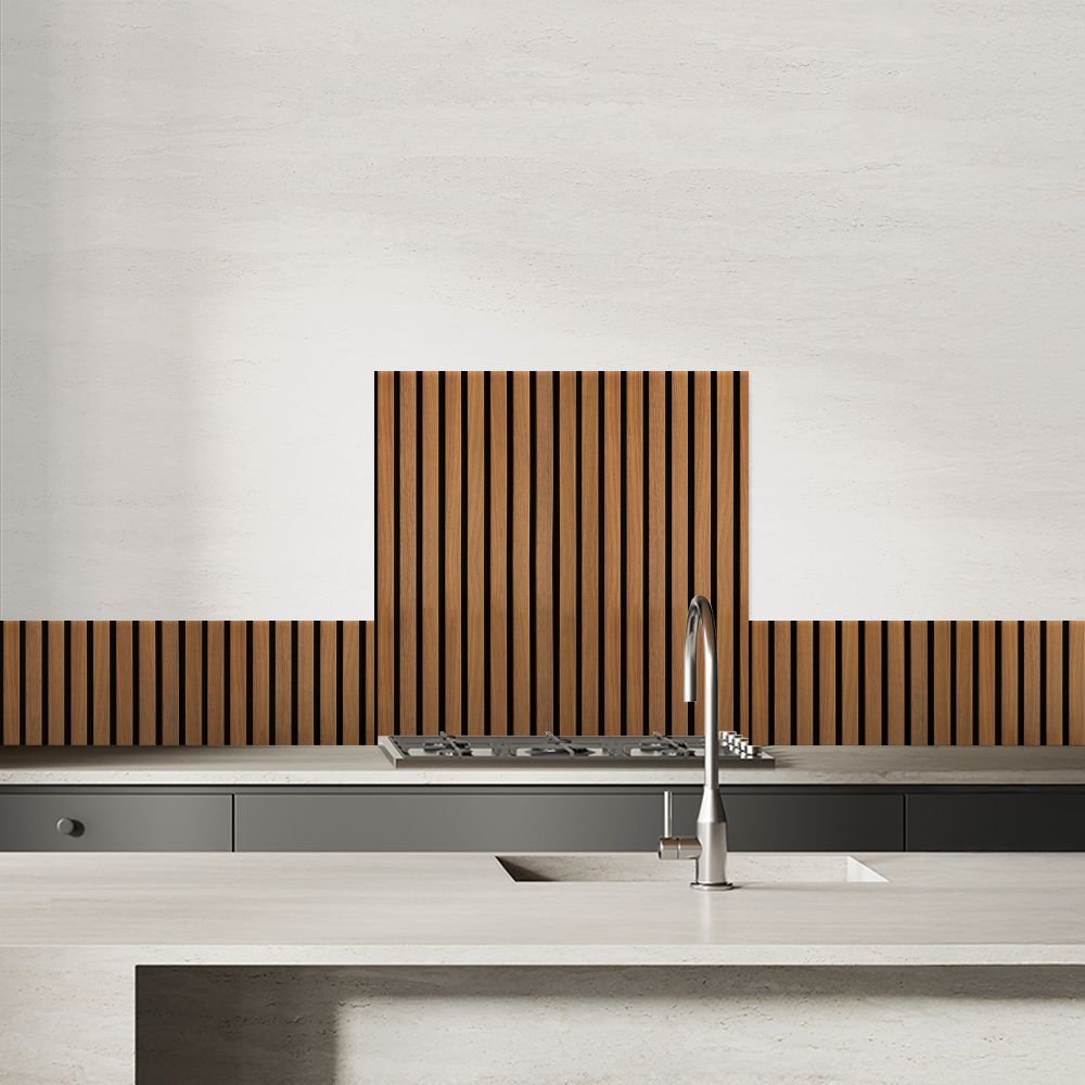 Crédence en aluminium / Lignes bois élégantes