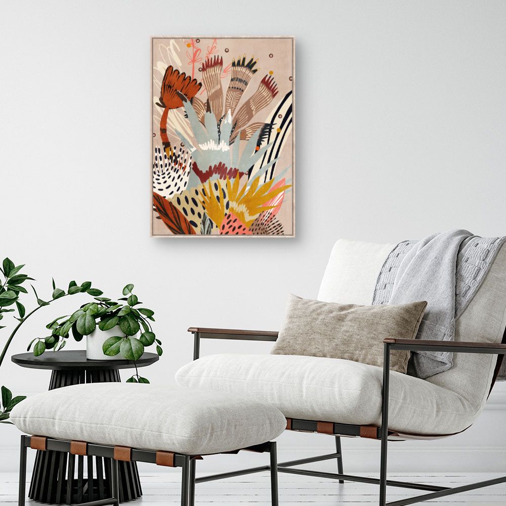 Tableau Fleurs abstraites vibrantes