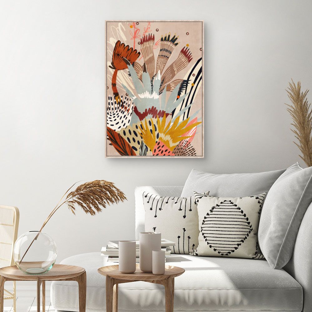 Tableau Fleurs abstraites vibrantes