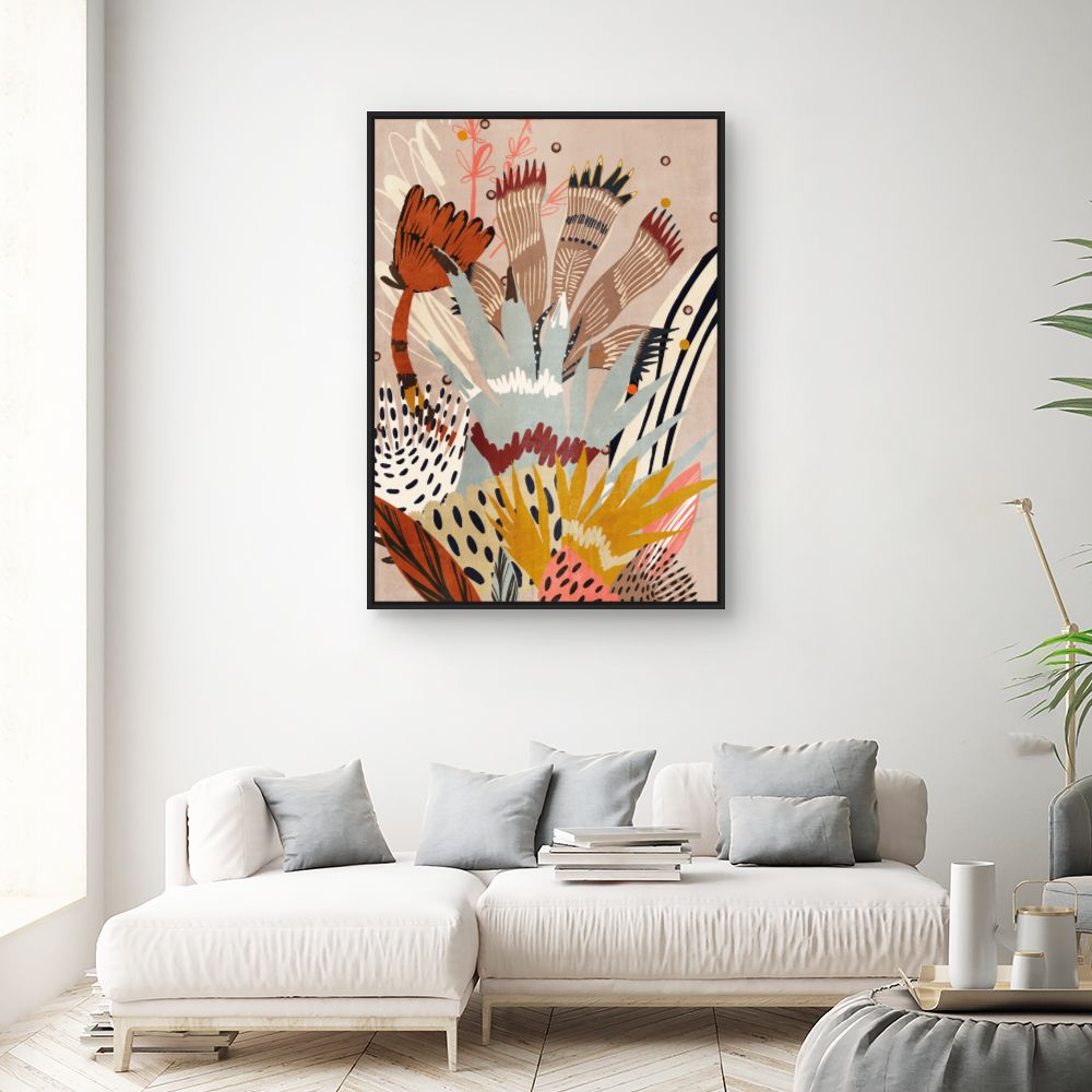 Tableau Fleurs abstraites vibrantes
