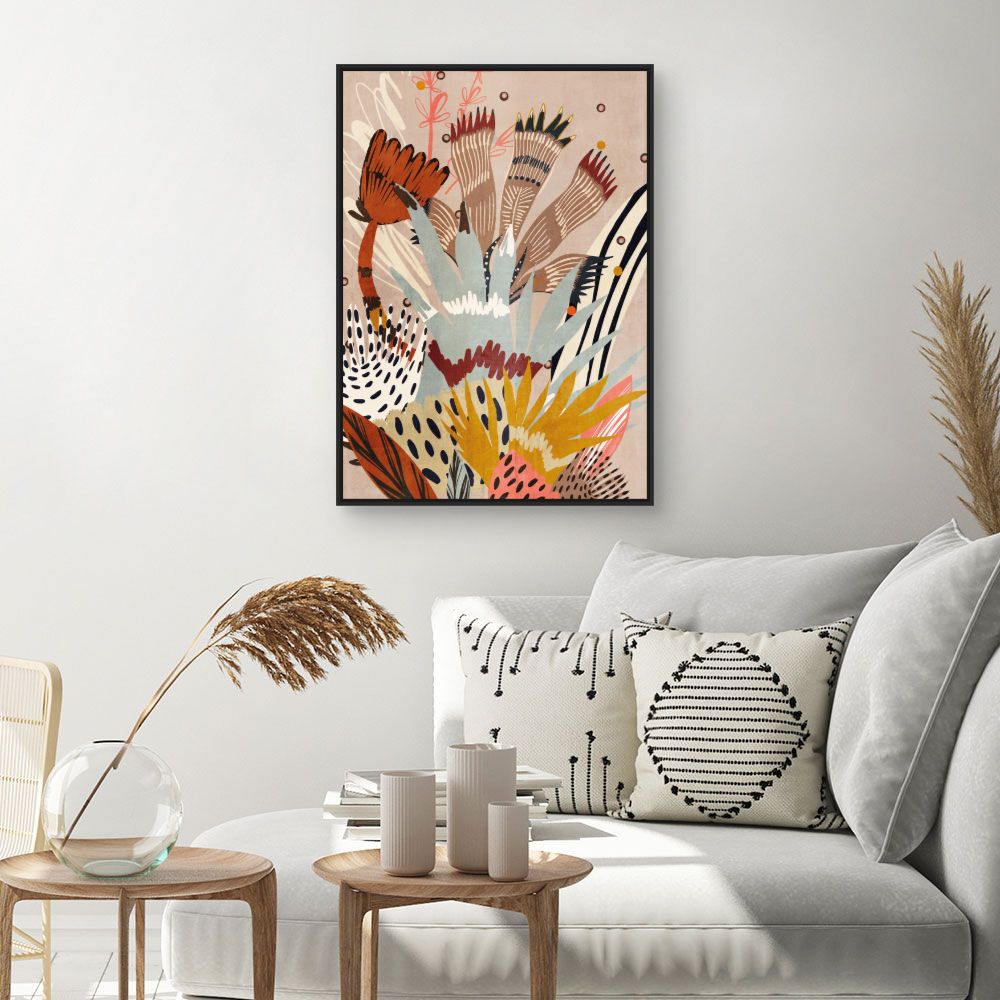 Tableau Fleurs abstraites vibrantes