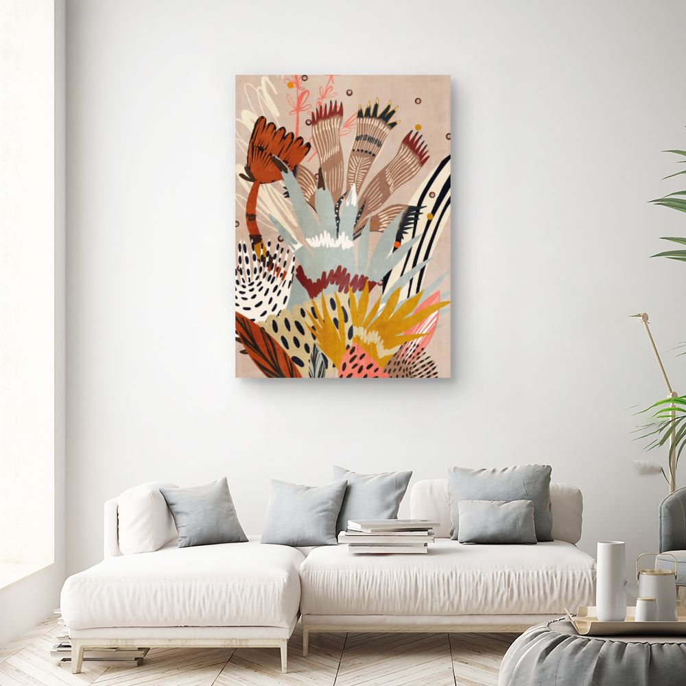 Tableau Fleurs abstraites vibrantes