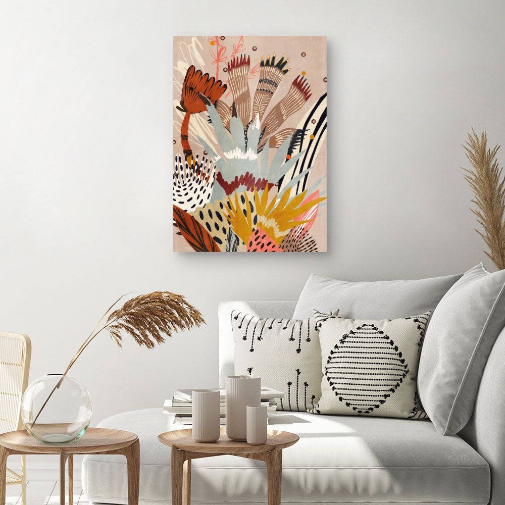 Tableau Fleurs abstraites vibrantes