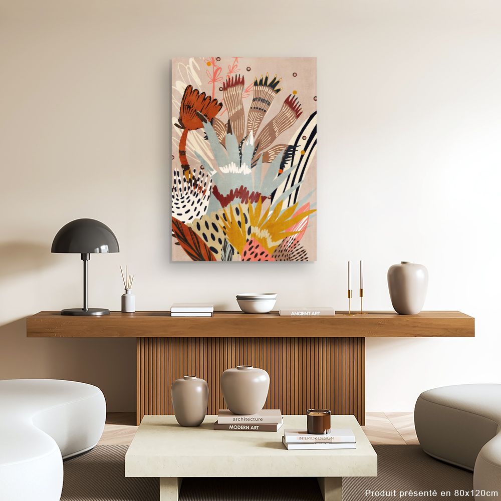 Tableau Fleurs abstraites vibrantes