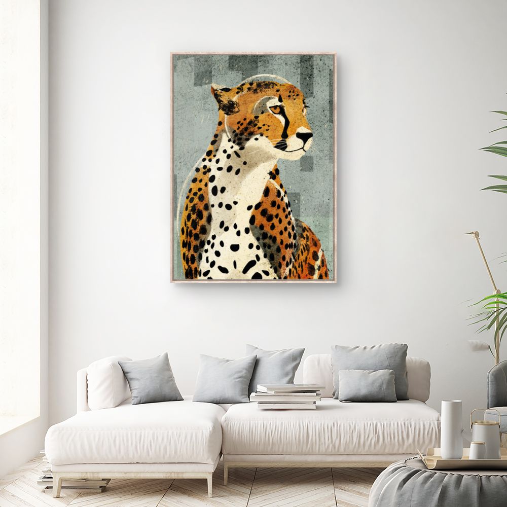 Tableau Élégant guépard stylisé