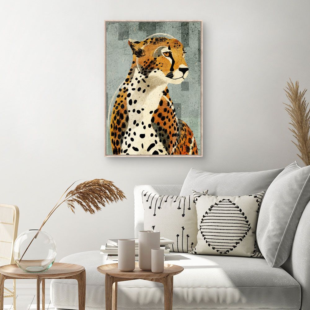 Tableau Élégant guépard stylisé