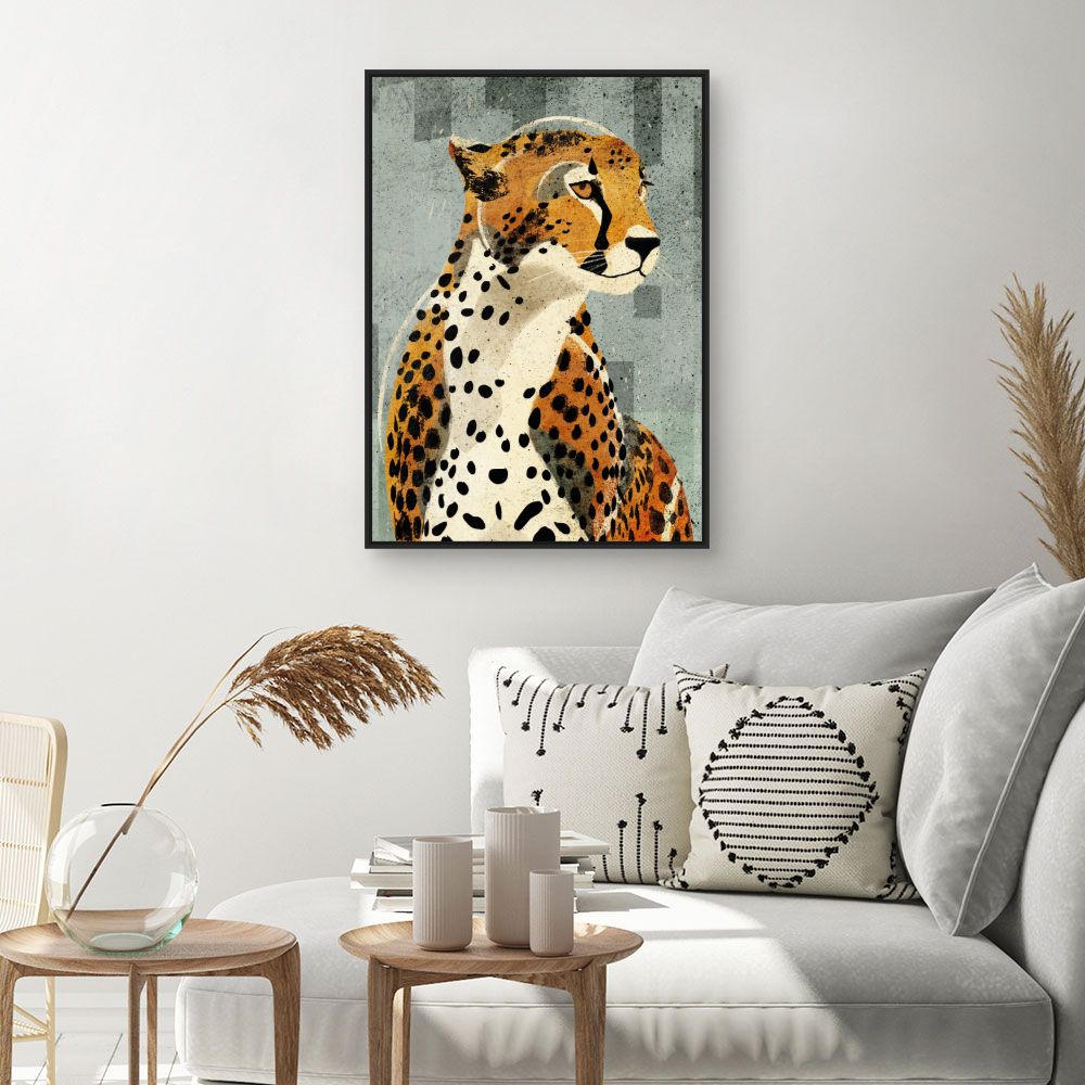 Tableau Élégant guépard stylisé