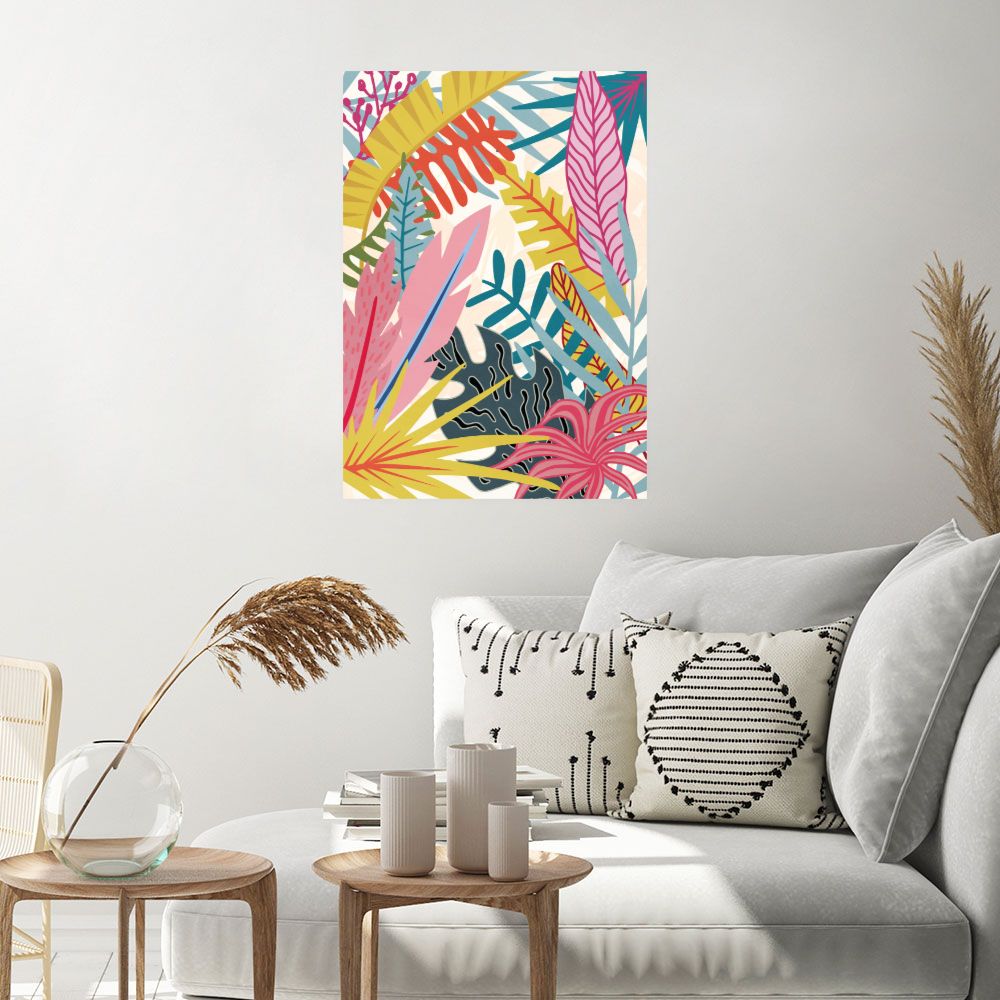 Affiche Feuillage exotique vibrant