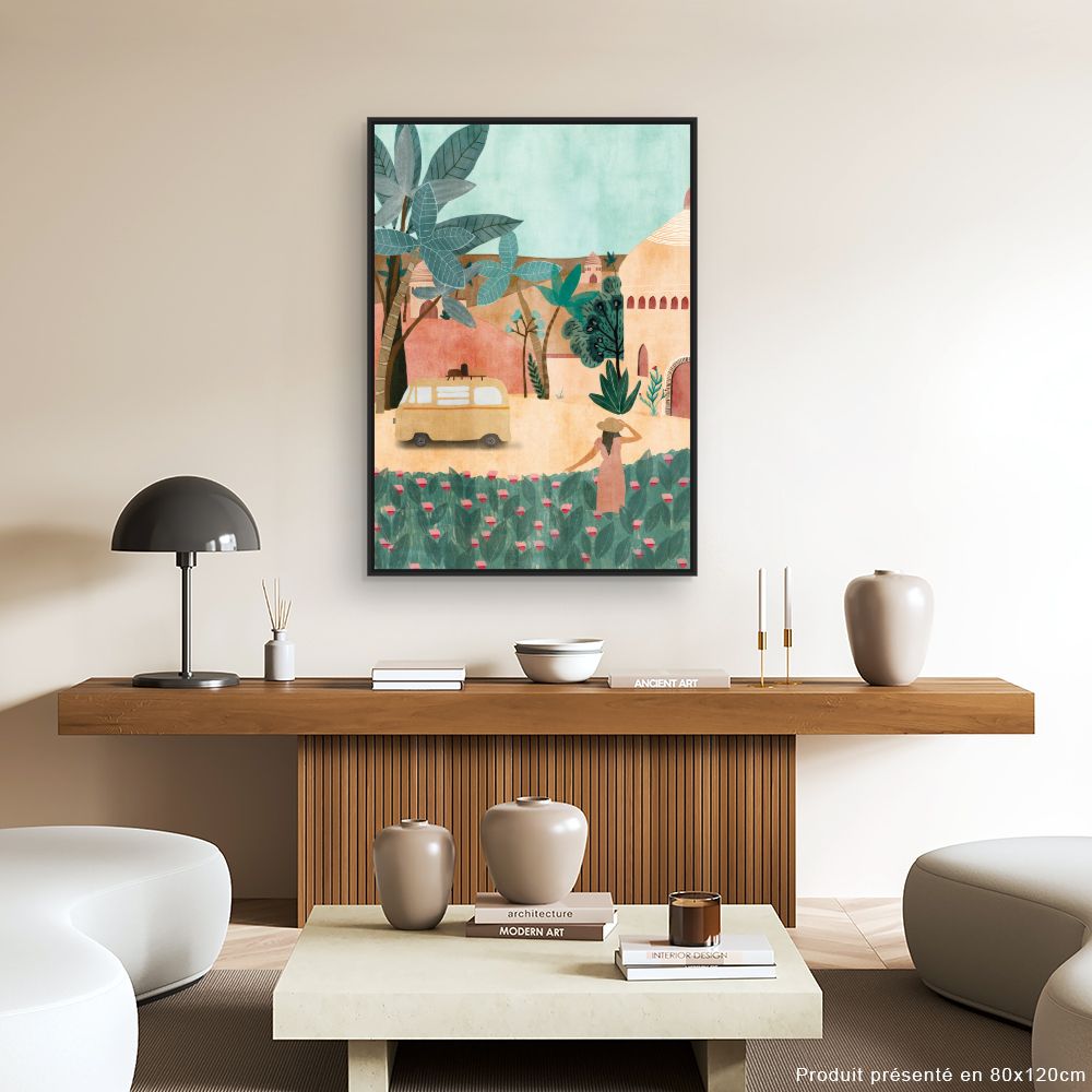 Tableau Paysage exotique coloré