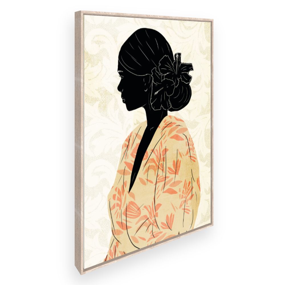 Toile Silhouette élégante florale