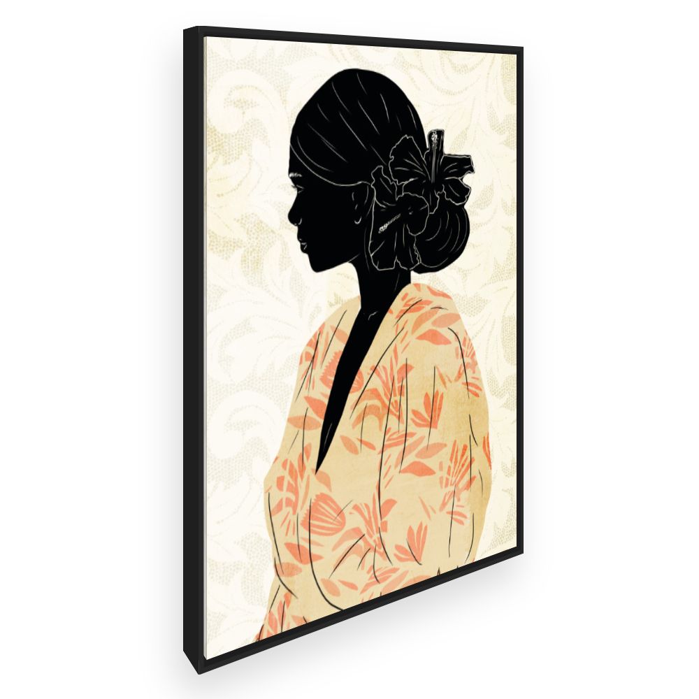 Toile Silhouette élégante florale