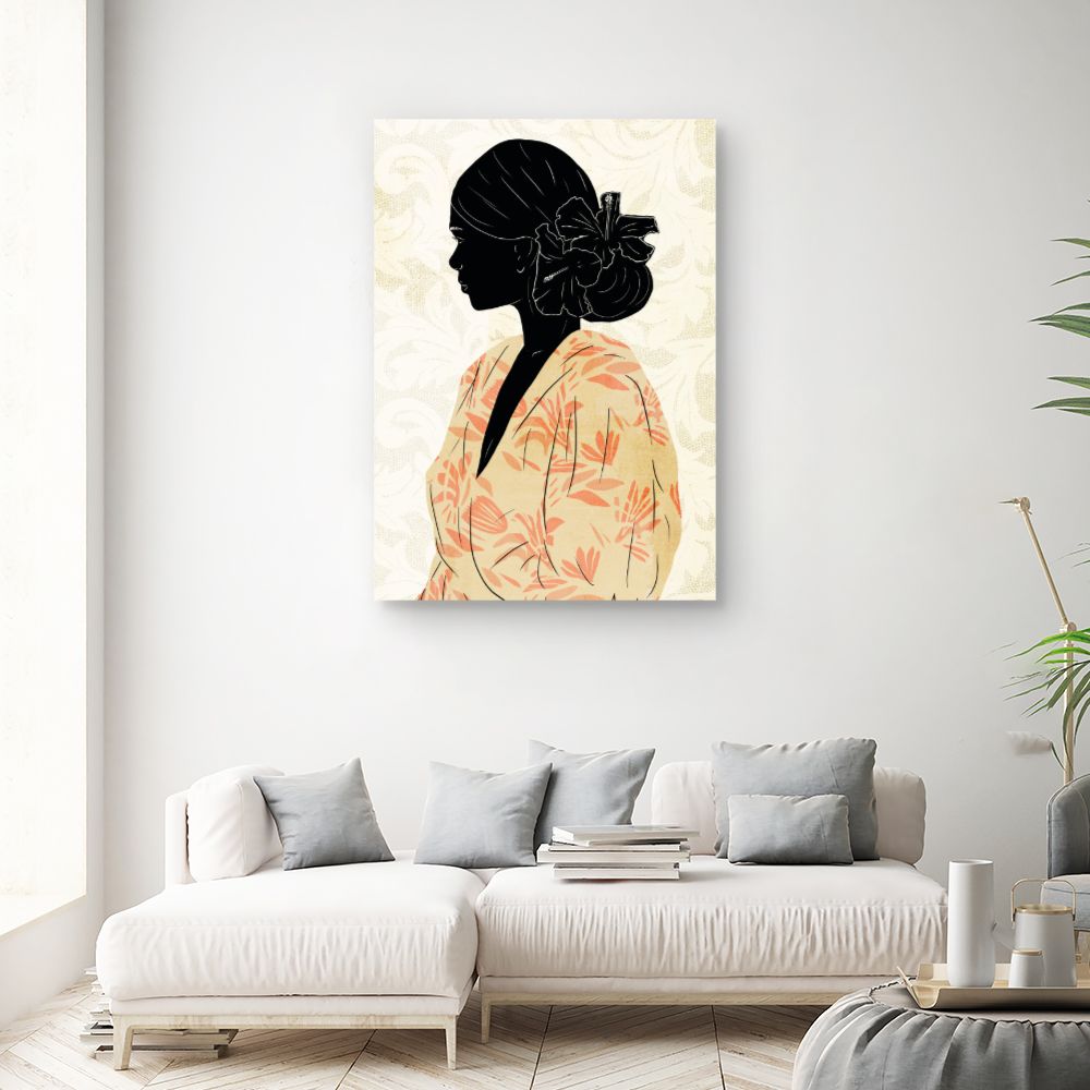 Tableau Silhouette élégante florale