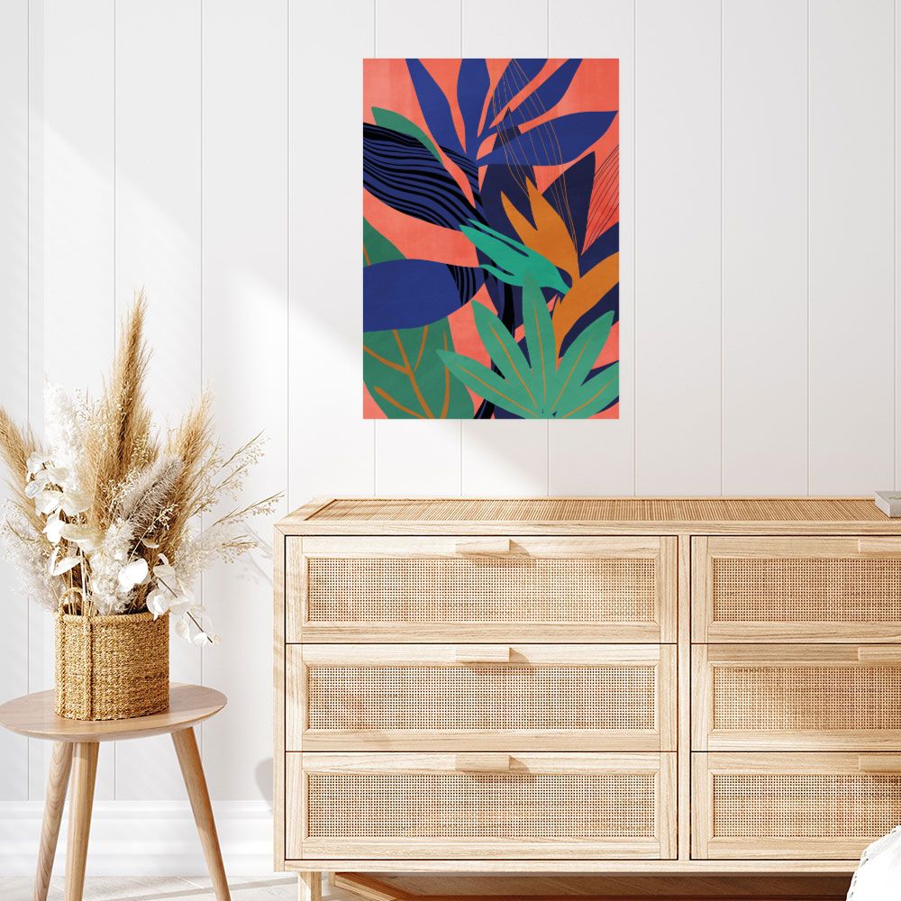 Affiche Feuillage exotique vibrant
