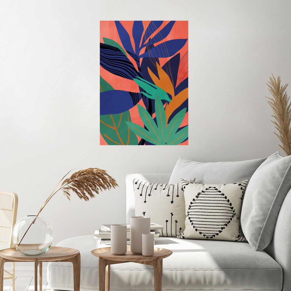Affiche Feuillage exotique vibrant