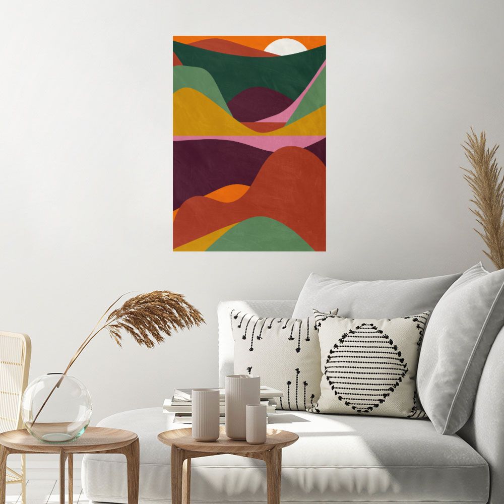 Affiche Collines colorées