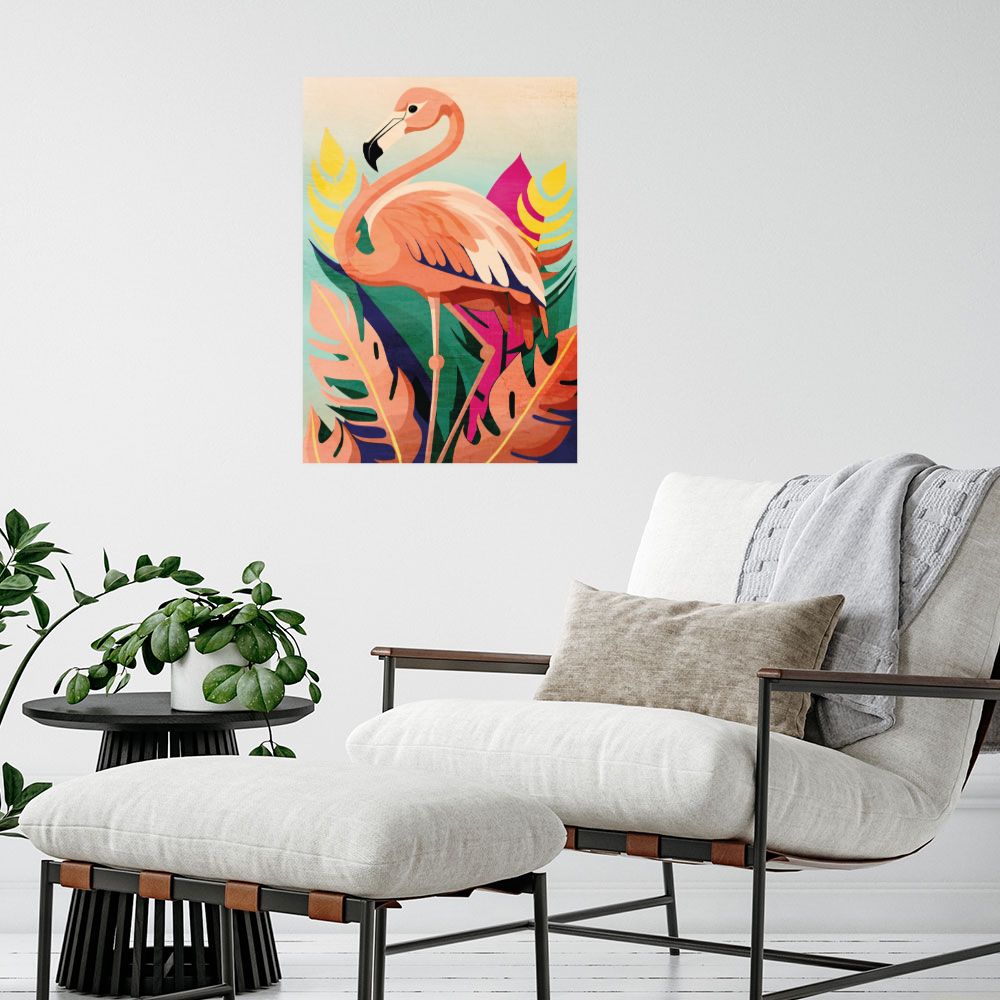 Affiche Flamant tropical vibrant