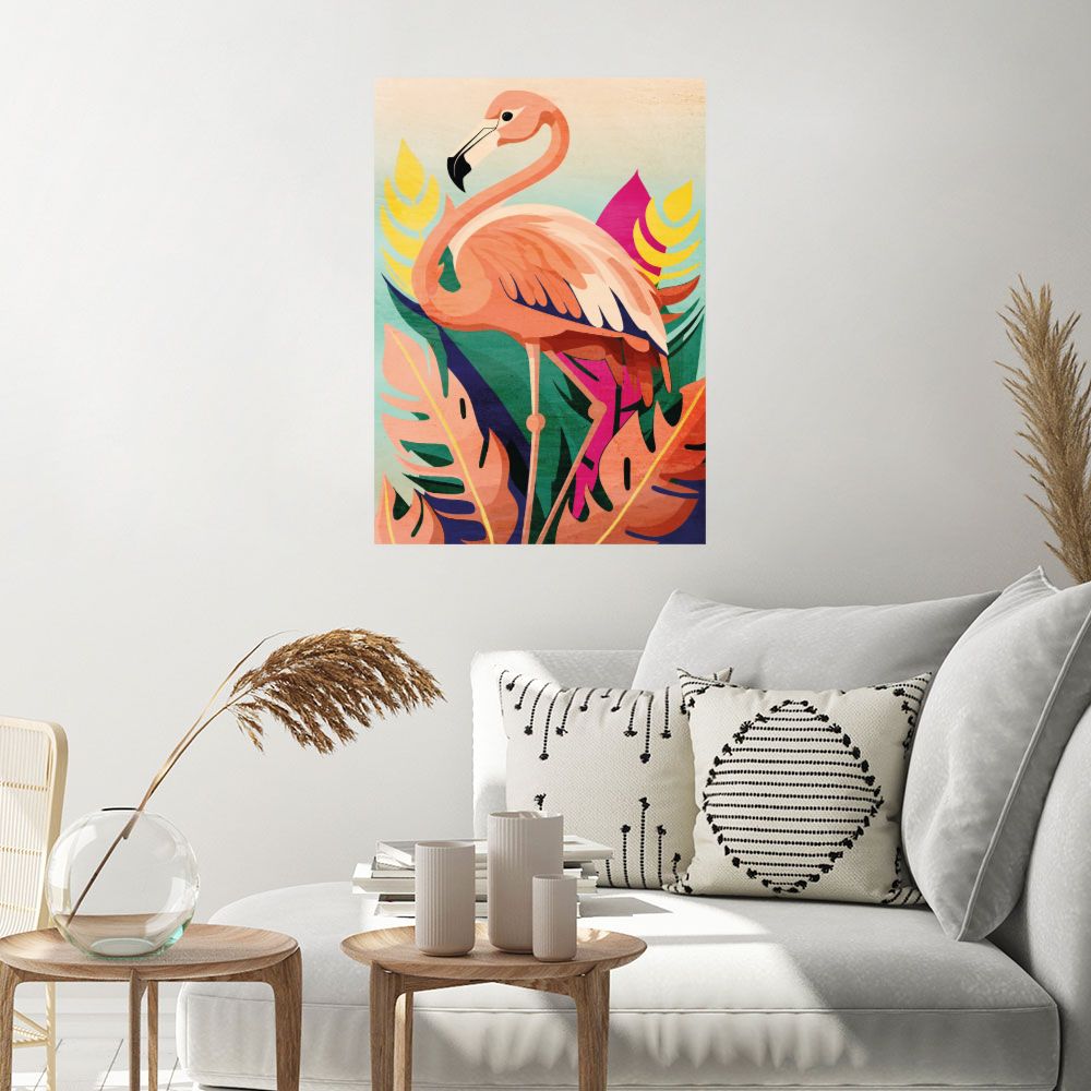 Affiche Flamant tropical vibrant