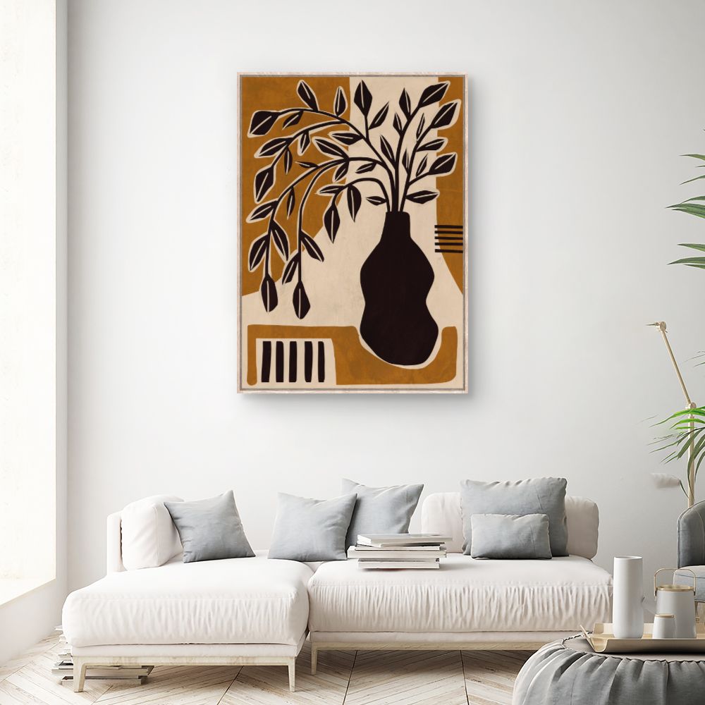 Tableau Vase et feuilles