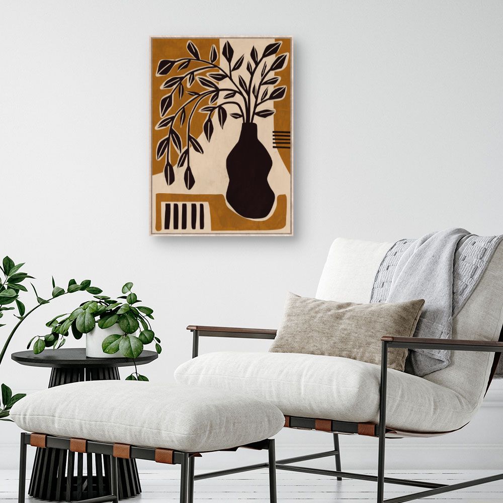 Tableau Vase et feuilles