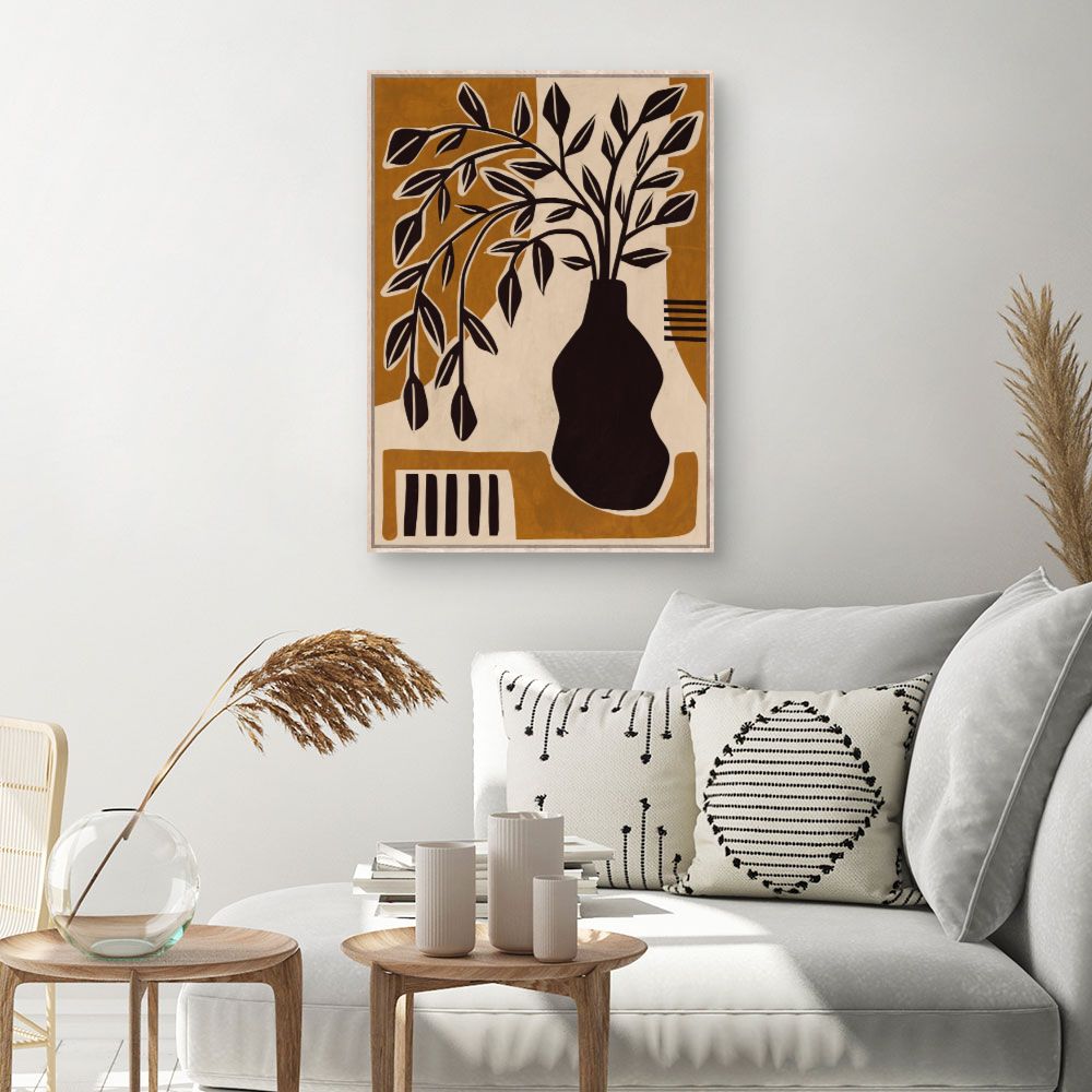 Tableau Vase et feuilles