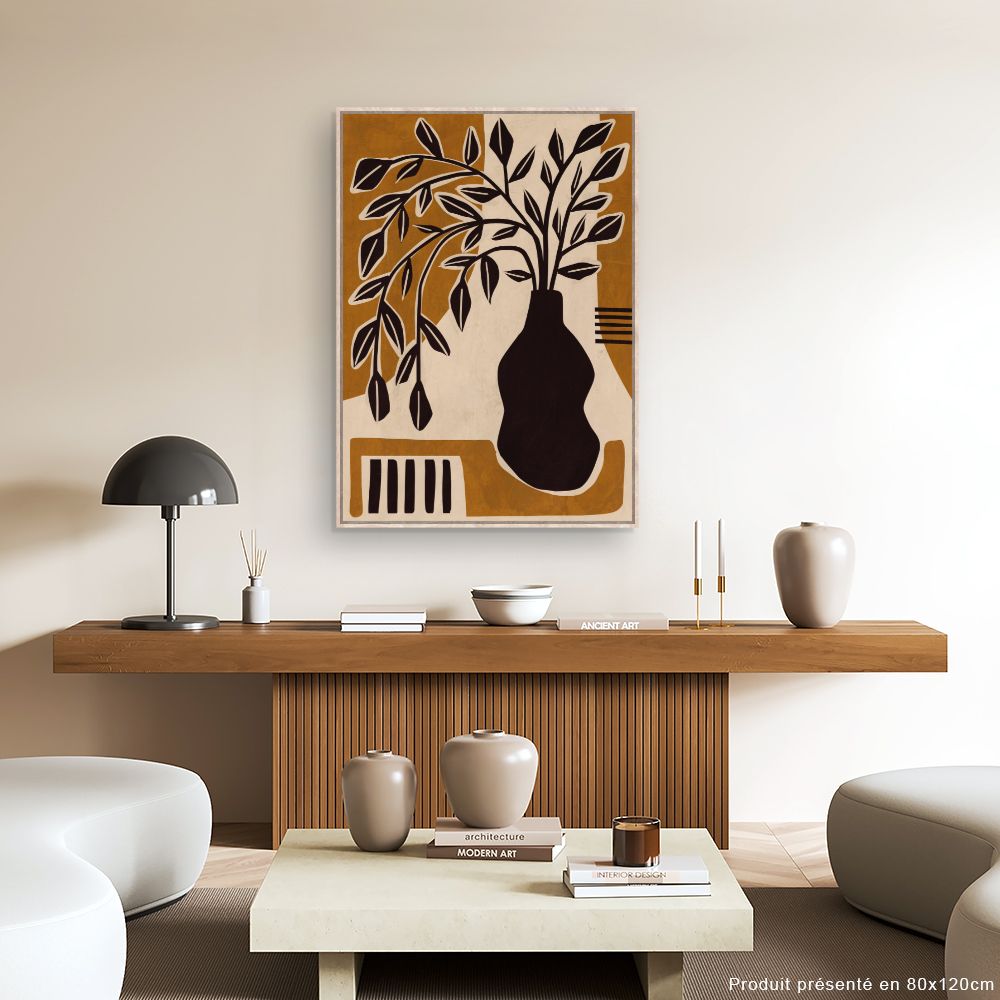 Tableau Vase et feuilles