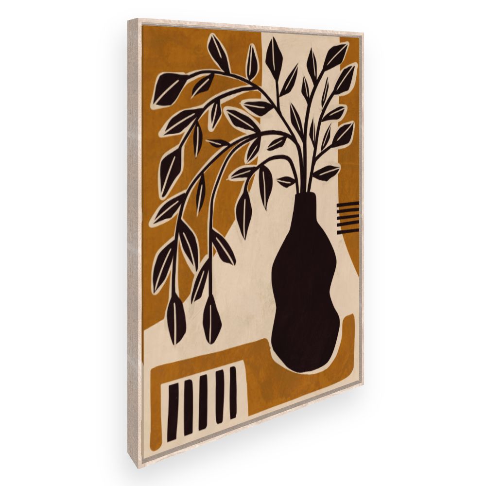 Toile Vase et feuilles