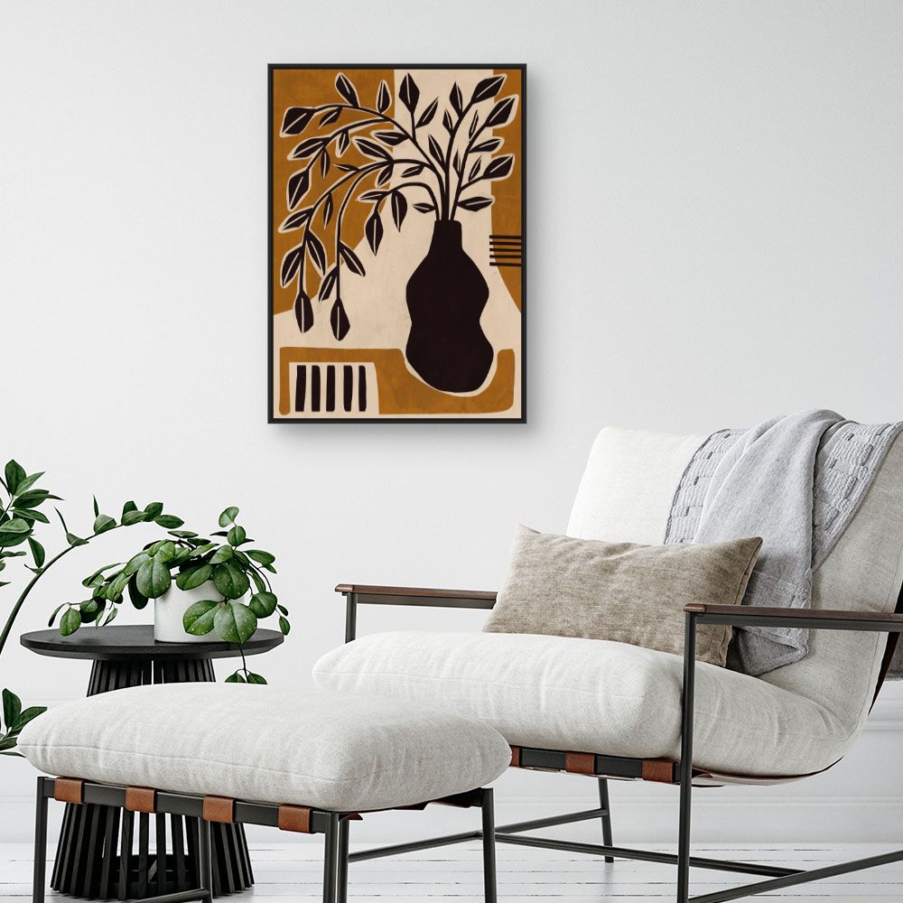 Tableau Vase et feuilles