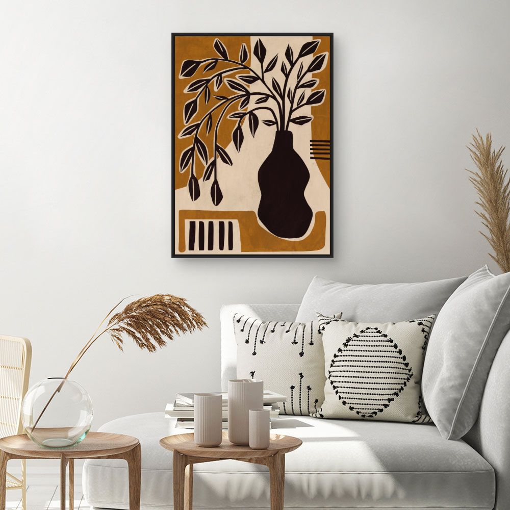 Tableau Vase et feuilles
