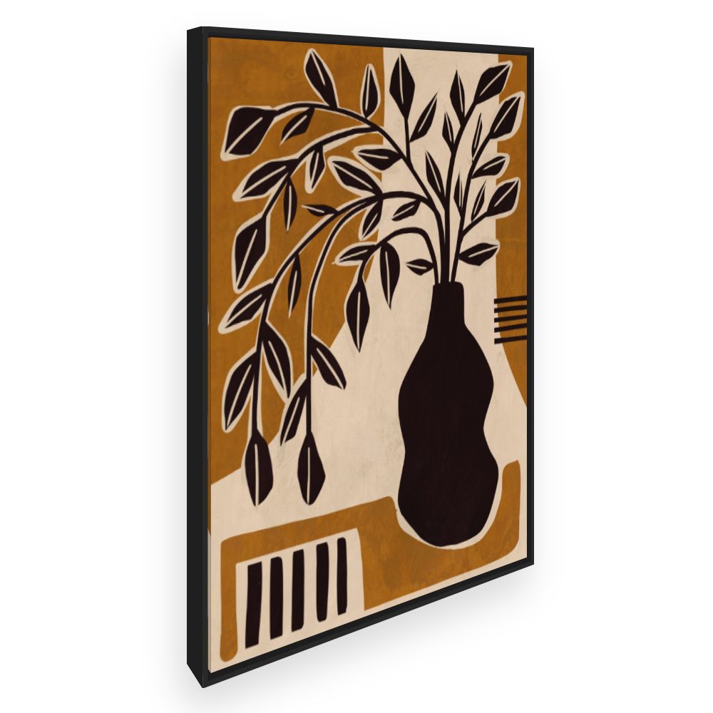 Toile Vase et feuilles