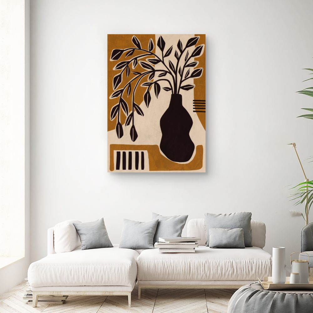 Tableau Vase et feuilles