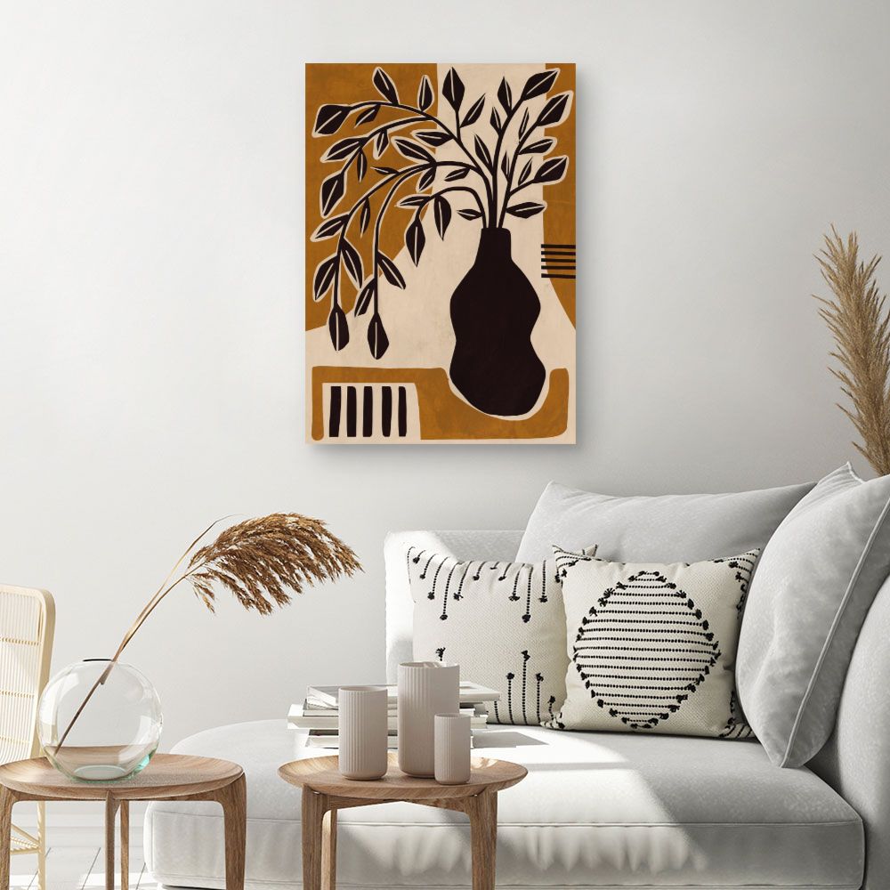 Tableau Vase et feuilles
