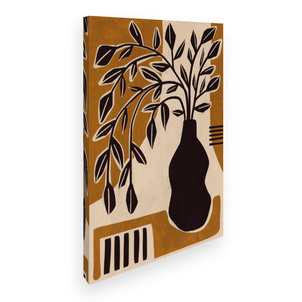 Toile Vase et feuilles