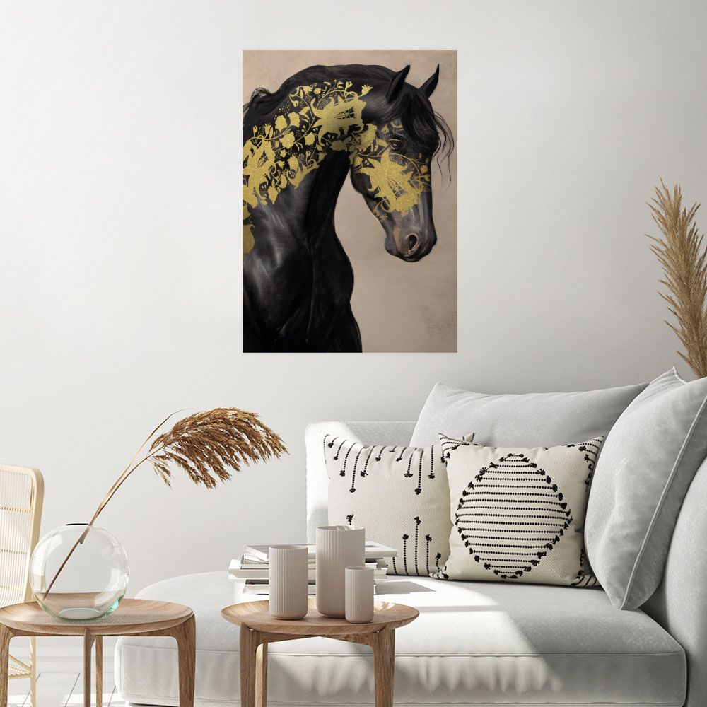 Affiche Cheval doré majestueux