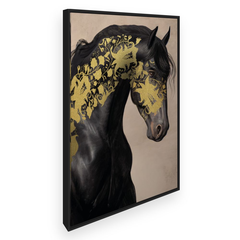 Toile Cheval doré élégant