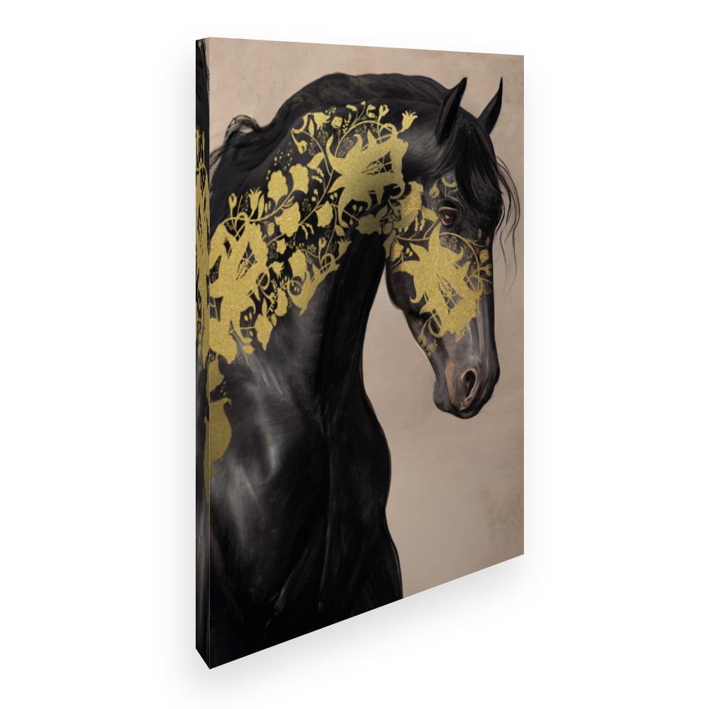 Toile Cheval doré élégant