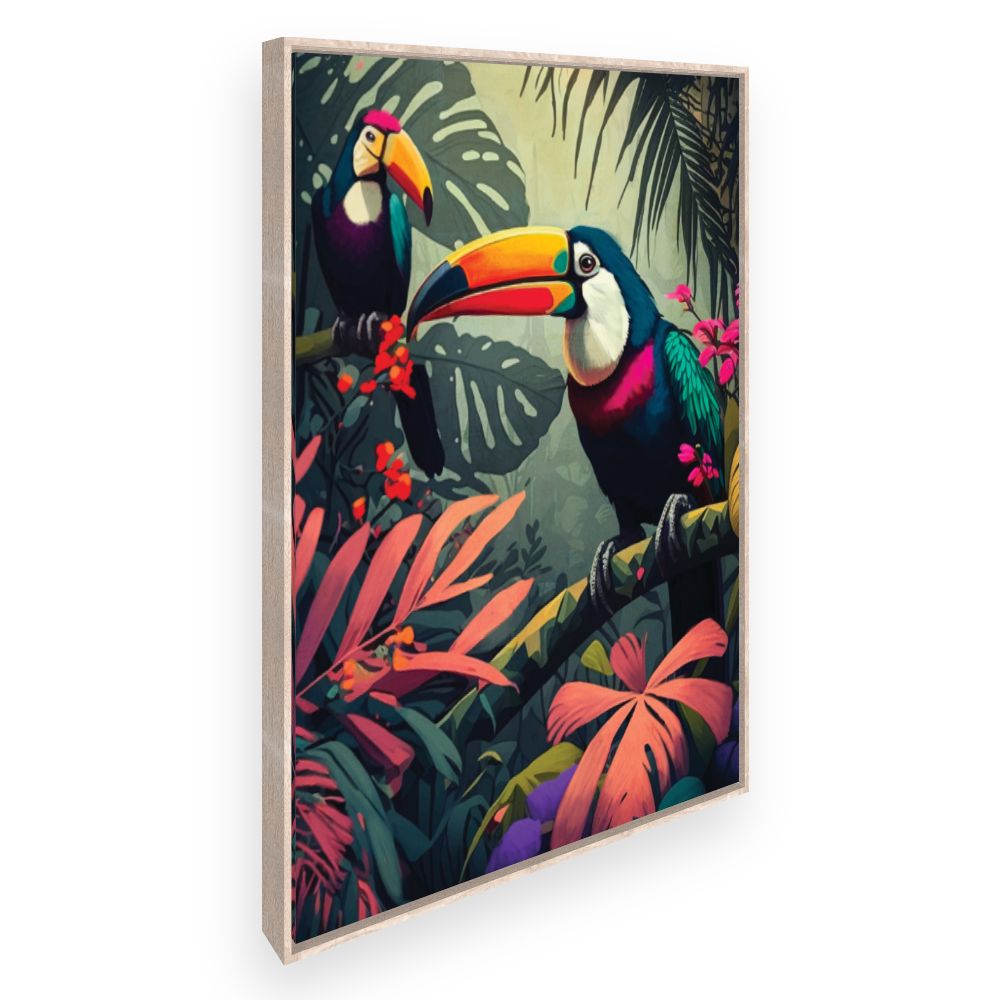Toile Toucans tropicaux vibrants