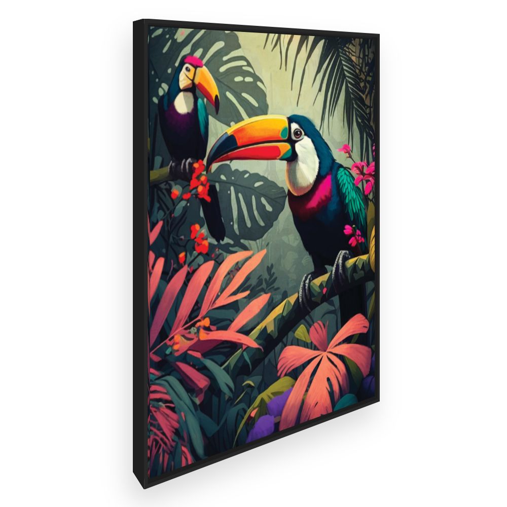 Toile Toucans tropicaux vibrants